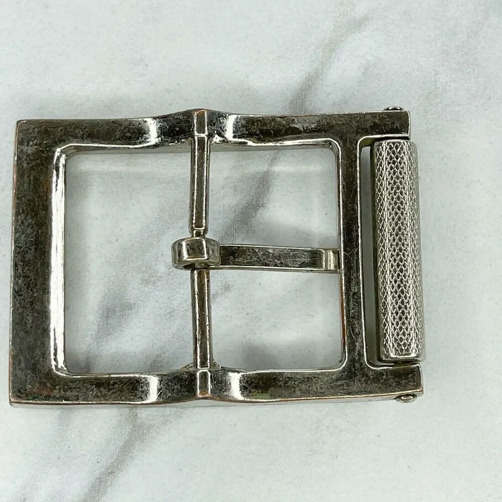 Silver Tone Simple Basic Roller Belt Buckle